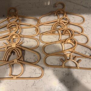 10 Bamboo Rattan kids Hangers